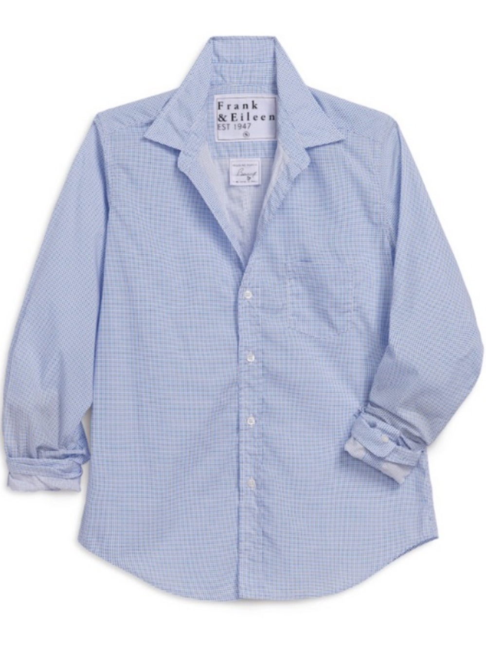 Frank and Eileen Berry Button Up Blue Check pattern medium